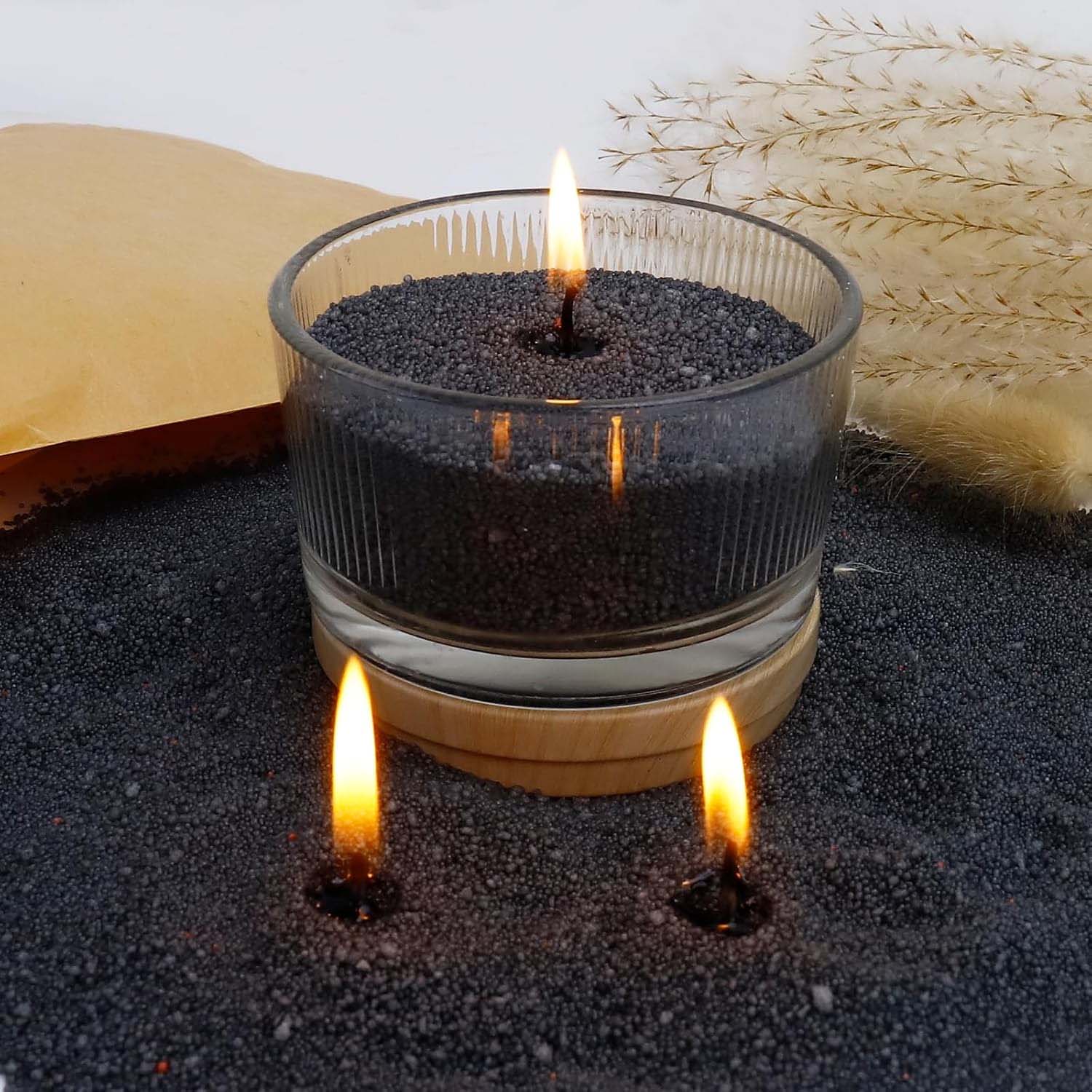 Candle Making Video - Black Candle Sand with Wick, 200g