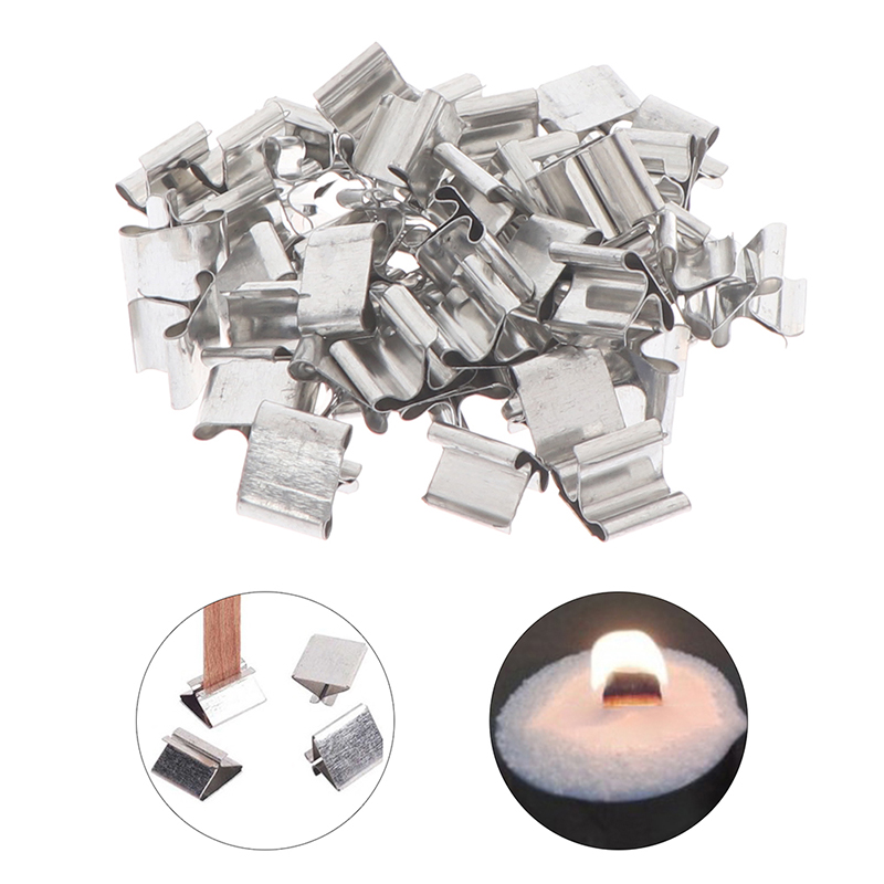 Candle Making Wicks - 50pcs Wood Candle Wicks Base Clip