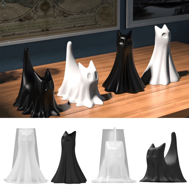Ghost Cat Halloween Desktop Or - огляд і ціна Candle Making Ideas