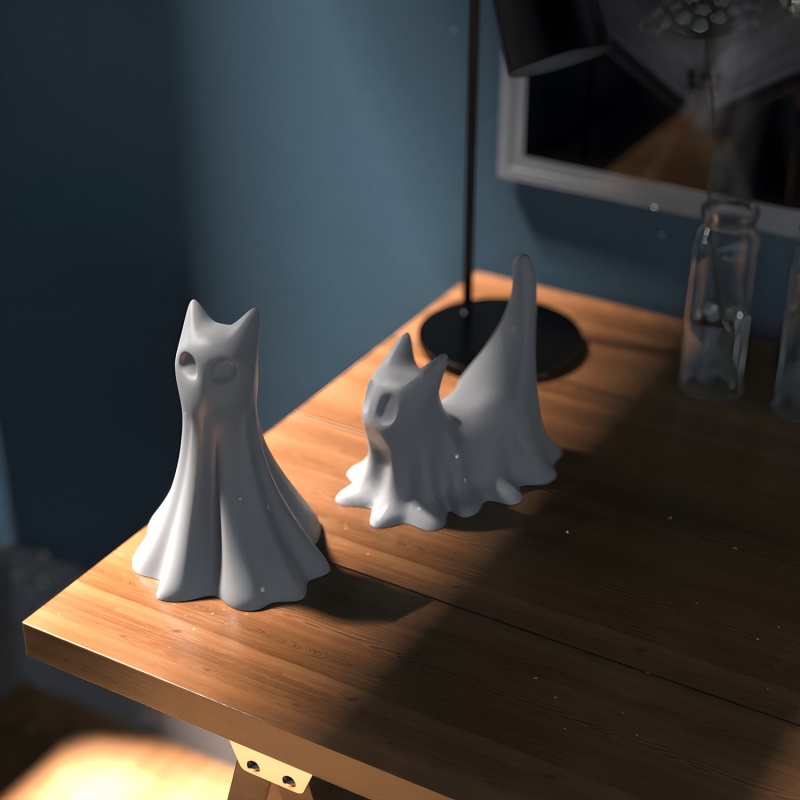 Ghost Cat Halloween Desktop Or - огляд і ціна Candle Making Ideas