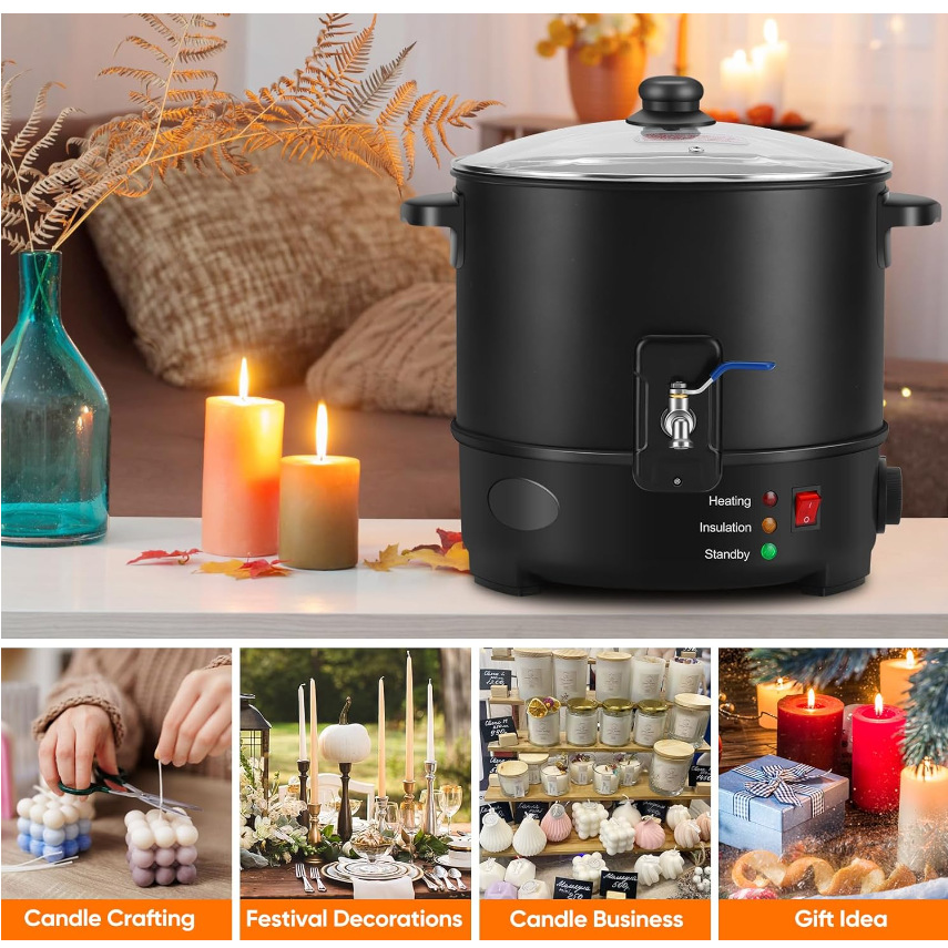 EU US Plug Electric Melting Ca - огляд і ціна Candle Making Wax Melter